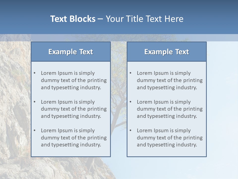 A Tree On A Cliff With A Blue Sky In The Background PowerPoint Template