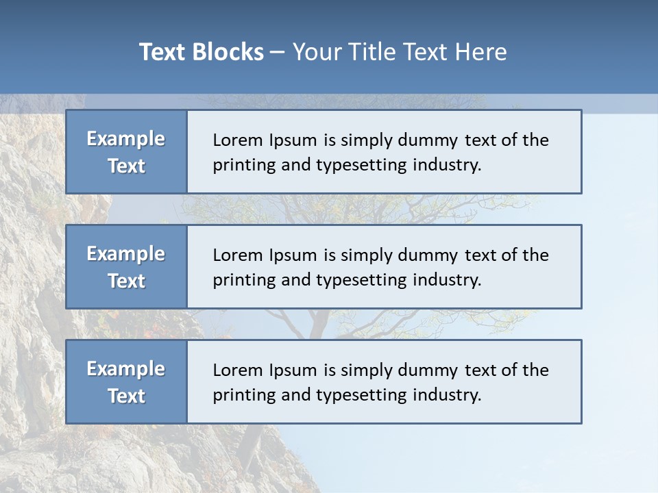 A Tree On A Cliff With A Blue Sky In The Background PowerPoint Template