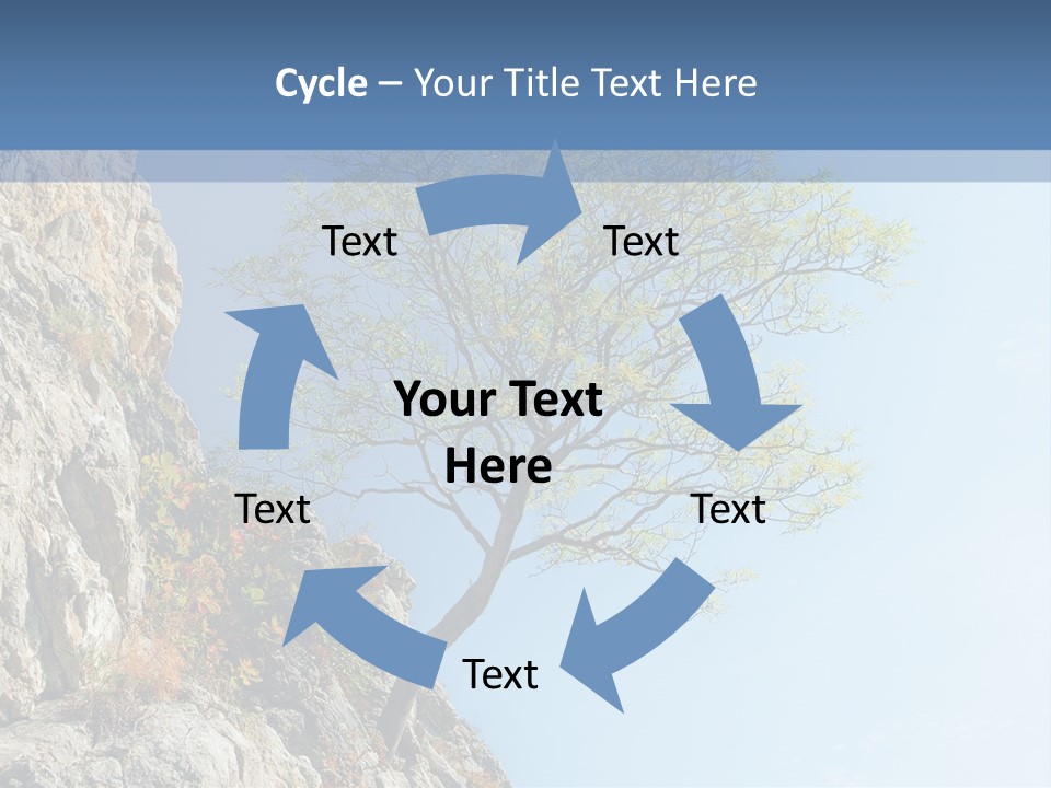 A Tree On A Cliff With A Blue Sky In The Background PowerPoint Template
