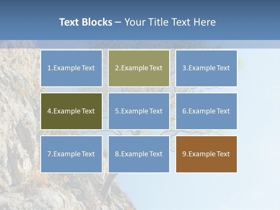 A Tree On A Cliff With A Blue Sky In The Background PowerPoint Template