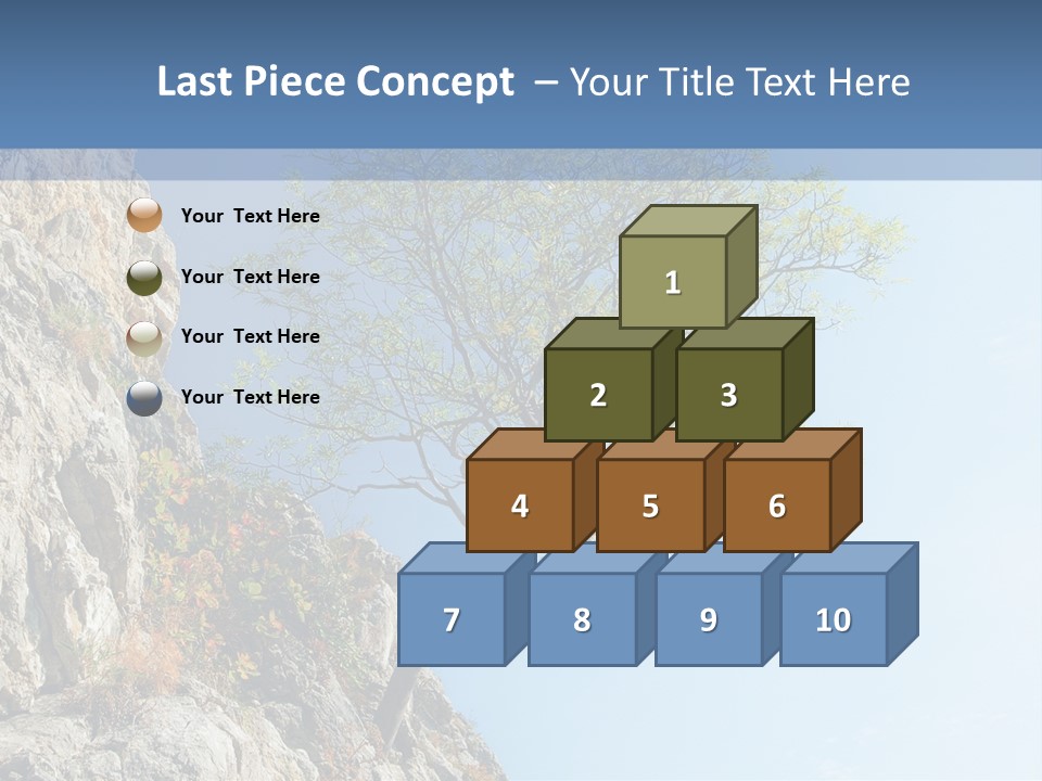 A Tree On A Cliff With A Blue Sky In The Background PowerPoint Template