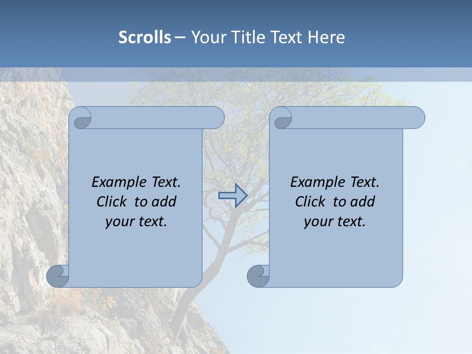 A Tree On A Cliff With A Blue Sky In The Background PowerPoint Template