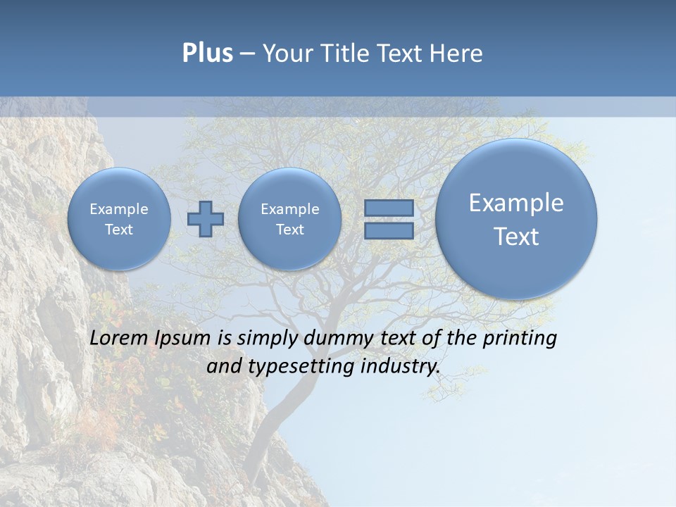 A Tree On A Cliff With A Blue Sky In The Background PowerPoint Template