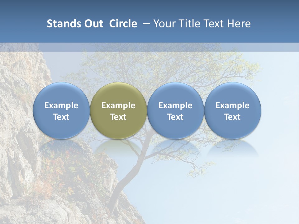 A Tree On A Cliff With A Blue Sky In The Background PowerPoint Template