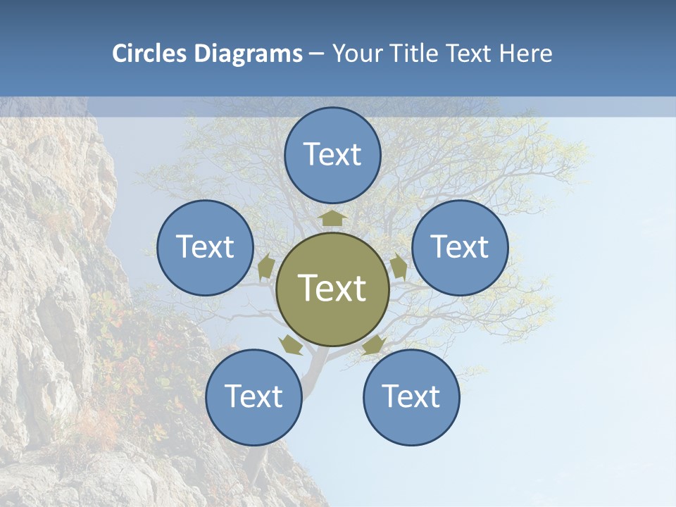 A Tree On A Cliff With A Blue Sky In The Background PowerPoint Template