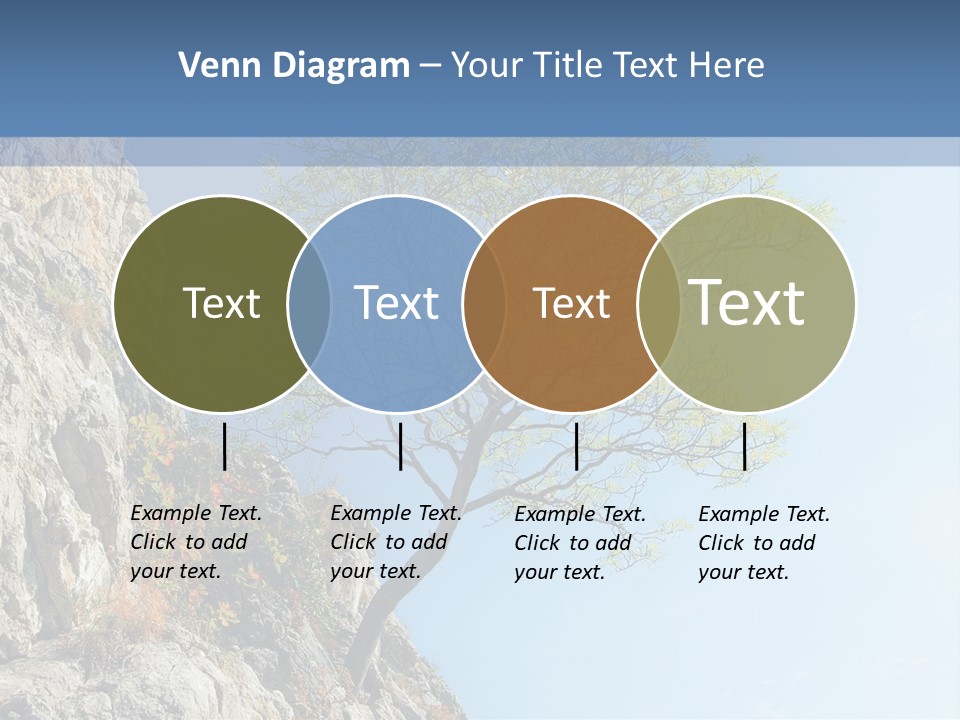 A Tree On A Cliff With A Blue Sky In The Background PowerPoint Template