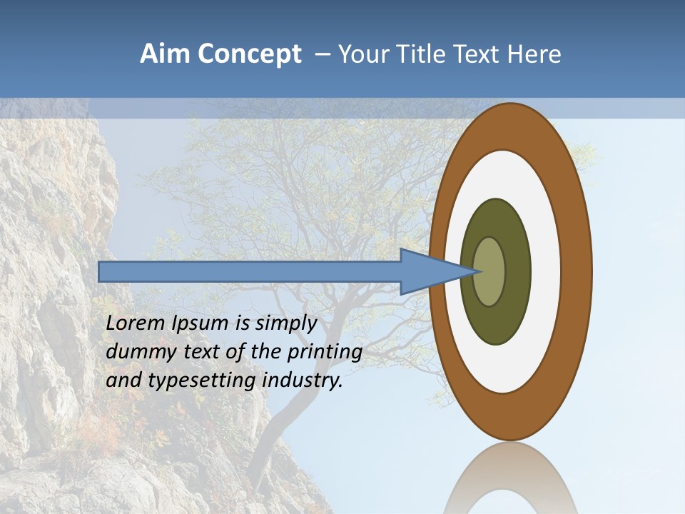 A Tree On A Cliff With A Blue Sky In The Background PowerPoint Template