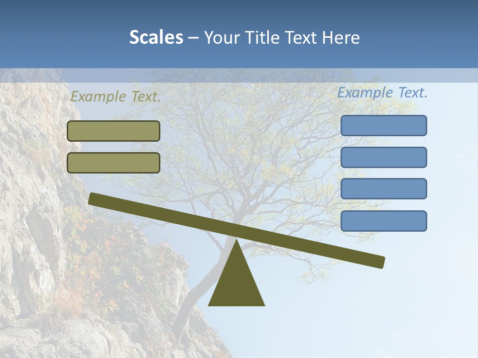 A Tree On A Cliff With A Blue Sky In The Background PowerPoint Template