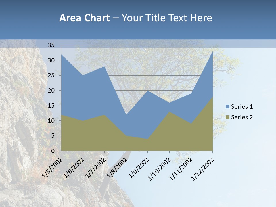 A Tree On A Cliff With A Blue Sky In The Background PowerPoint Template