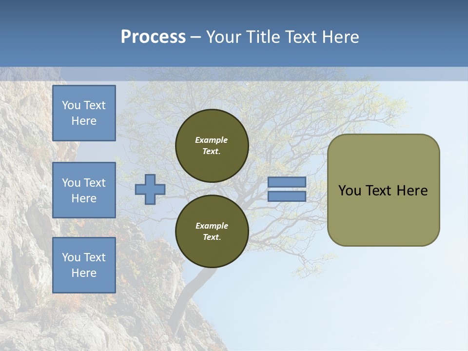 A Tree On A Cliff With A Blue Sky In The Background PowerPoint Template