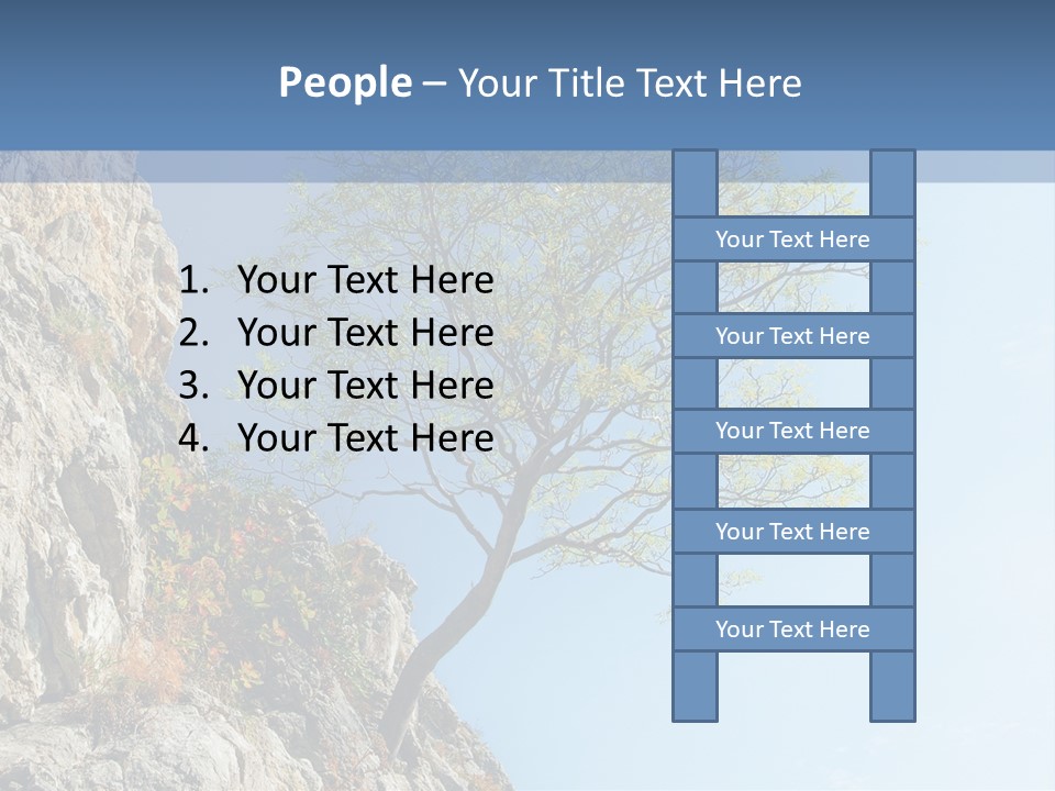 A Tree On A Cliff With A Blue Sky In The Background PowerPoint Template