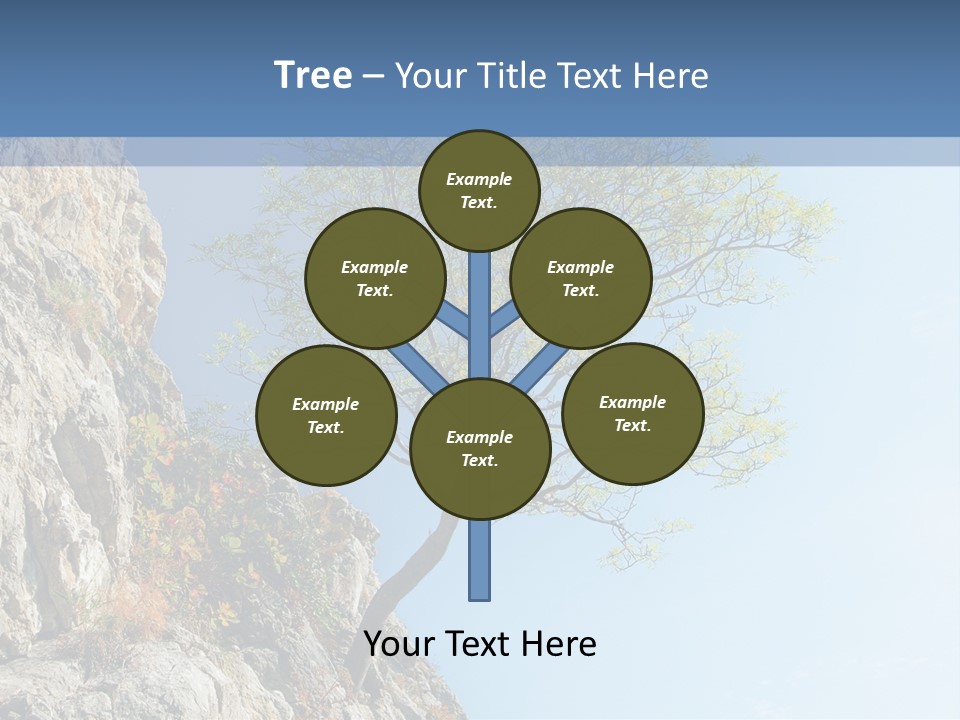 A Tree On A Cliff With A Blue Sky In The Background PowerPoint Template