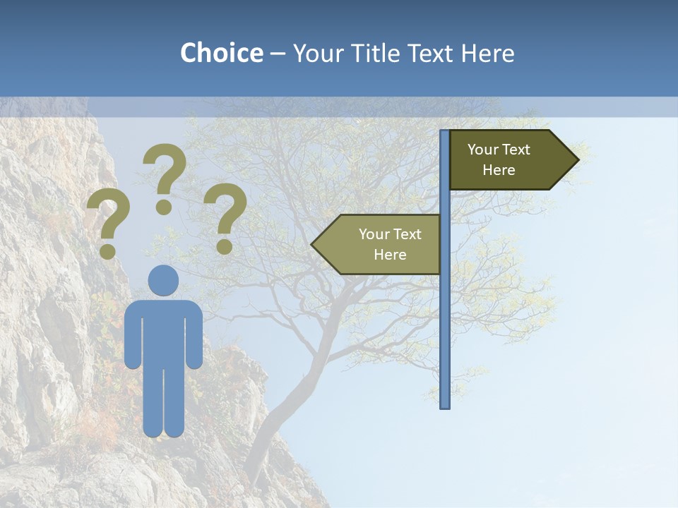A Tree On A Cliff With A Blue Sky In The Background PowerPoint Template