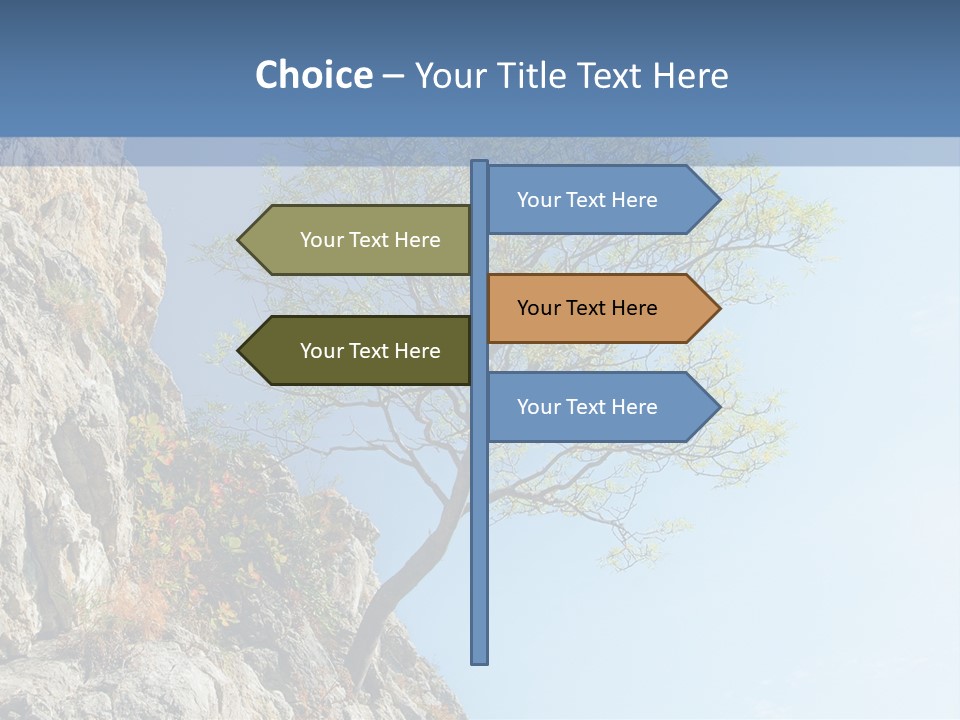 A Tree On A Cliff With A Blue Sky In The Background PowerPoint Template