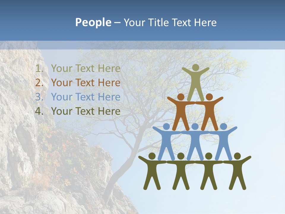 A Tree On A Cliff With A Blue Sky In The Background PowerPoint Template