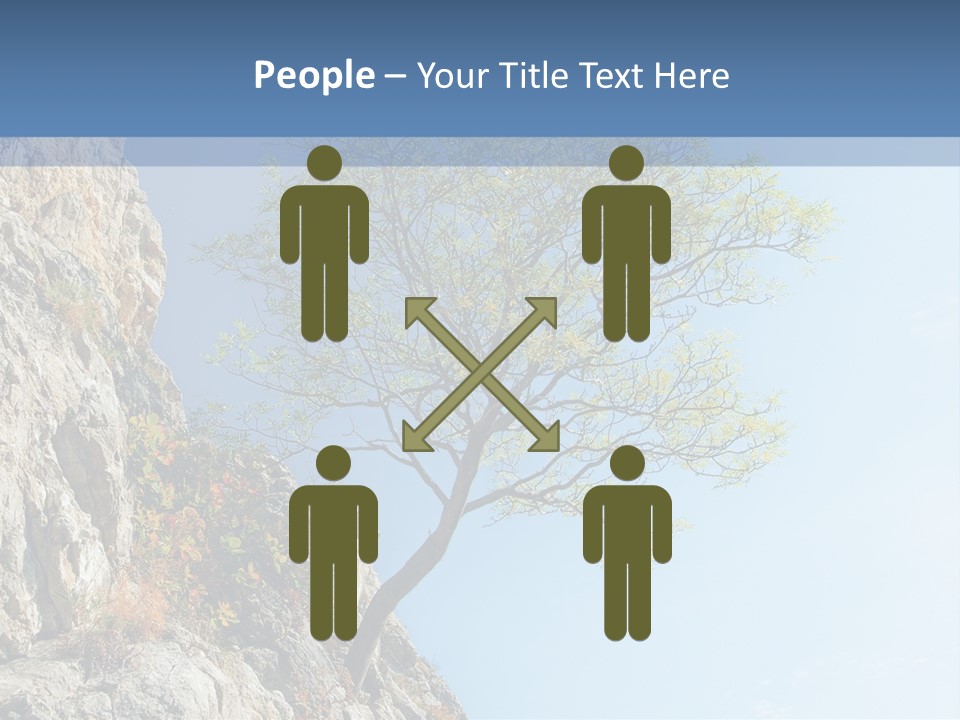 A Tree On A Cliff With A Blue Sky In The Background PowerPoint Template