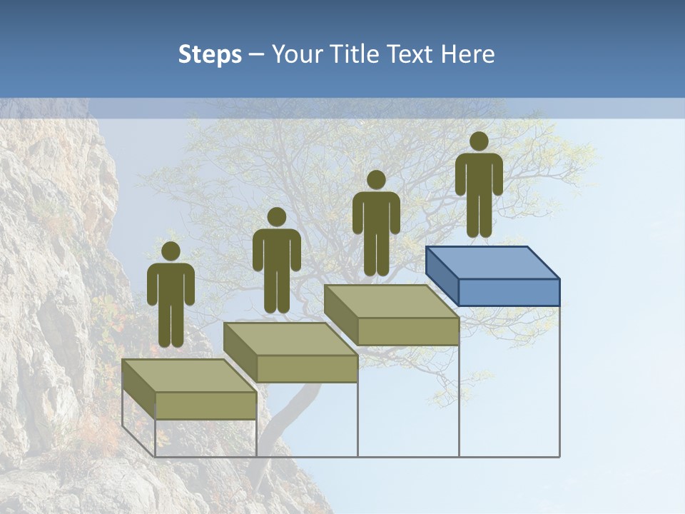 A Tree On A Cliff With A Blue Sky In The Background PowerPoint Template