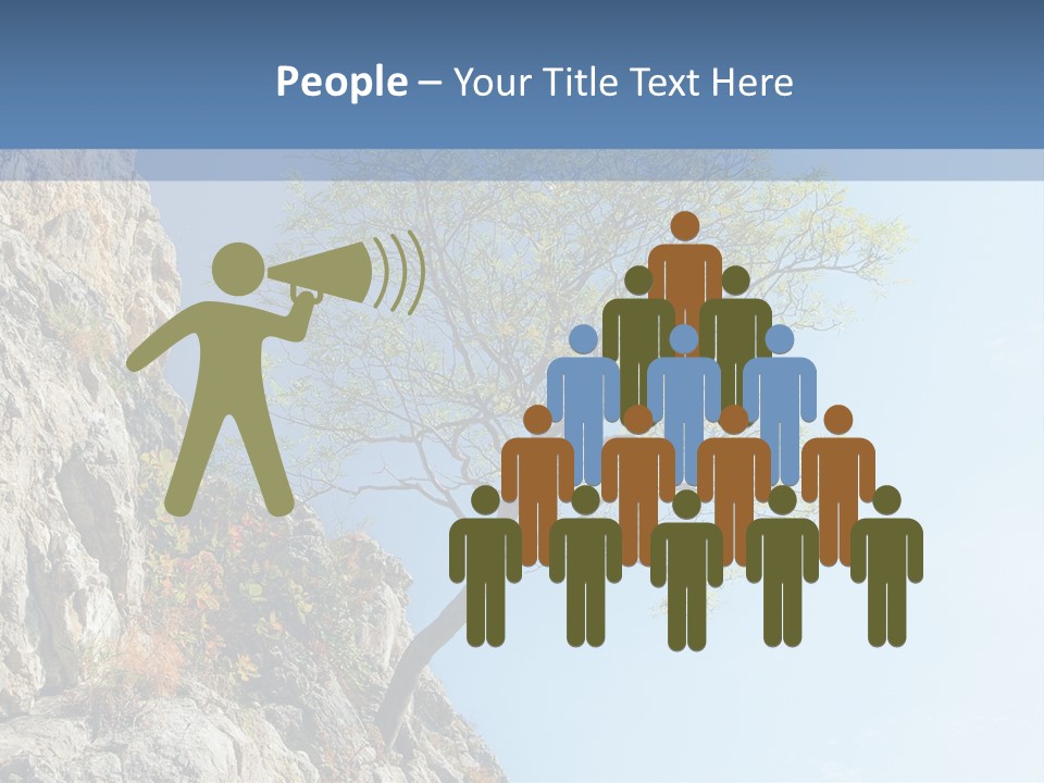 A Tree On A Cliff With A Blue Sky In The Background PowerPoint Template