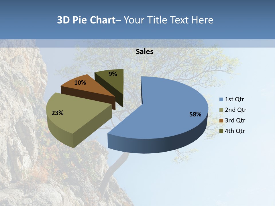 A Tree On A Cliff With A Blue Sky In The Background PowerPoint Template