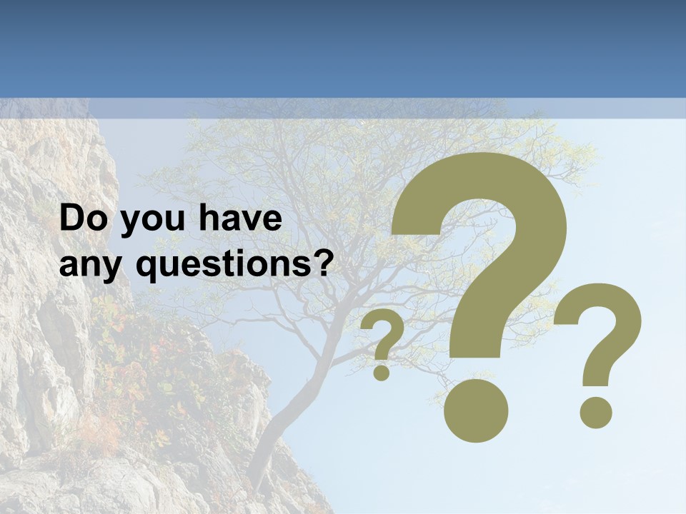 A Tree On A Cliff With A Blue Sky In The Background PowerPoint Template