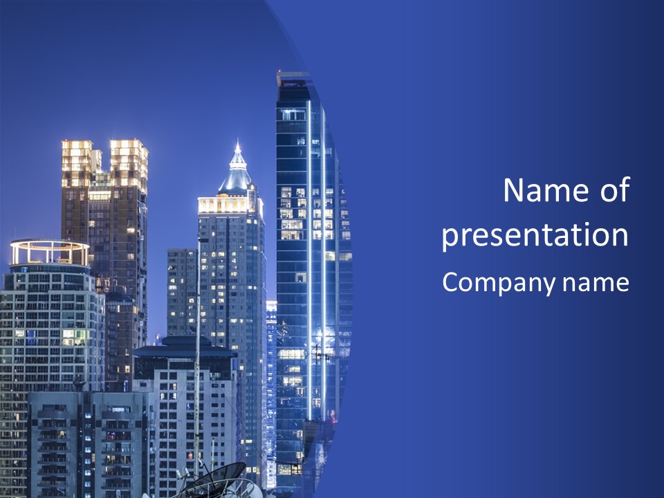 Night Roof Front PowerPoint Template