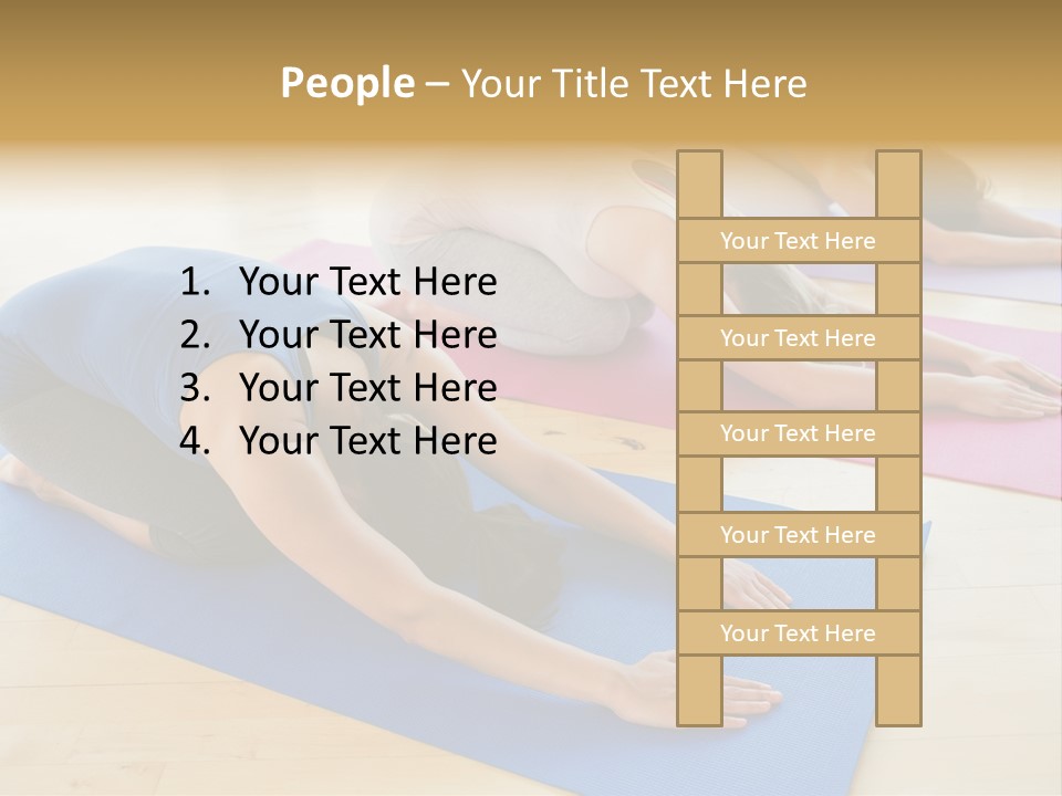 A Group Of Women Doing Yoga Poses On Mats PowerPoint Template