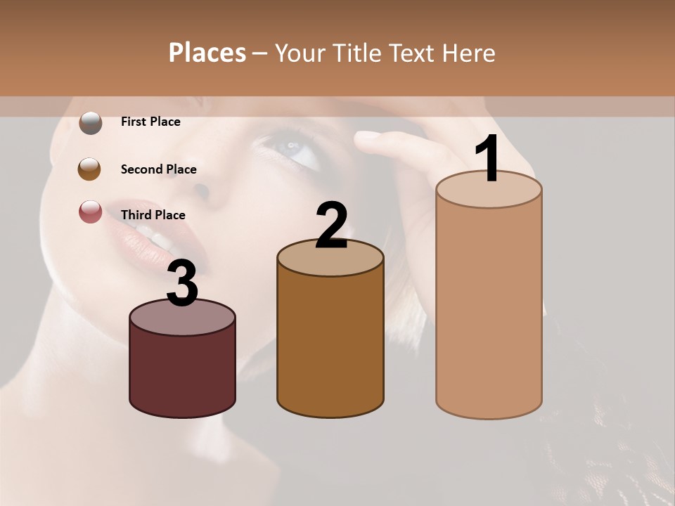 A Woman In A Black Dress Is Holding Her Head PowerPoint Template