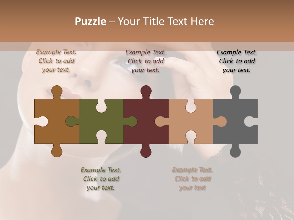 A Woman In A Black Dress Is Holding Her Head PowerPoint Template