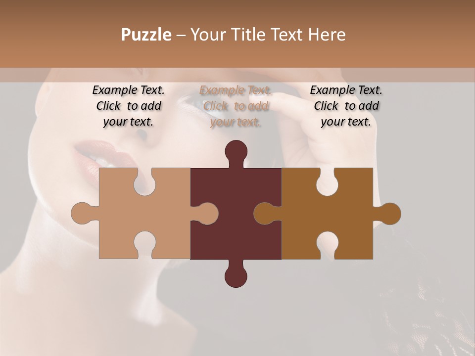 A Woman In A Black Dress Is Holding Her Head PowerPoint Template