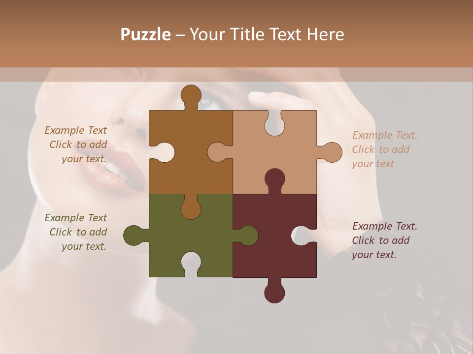 A Woman In A Black Dress Is Holding Her Head PowerPoint Template