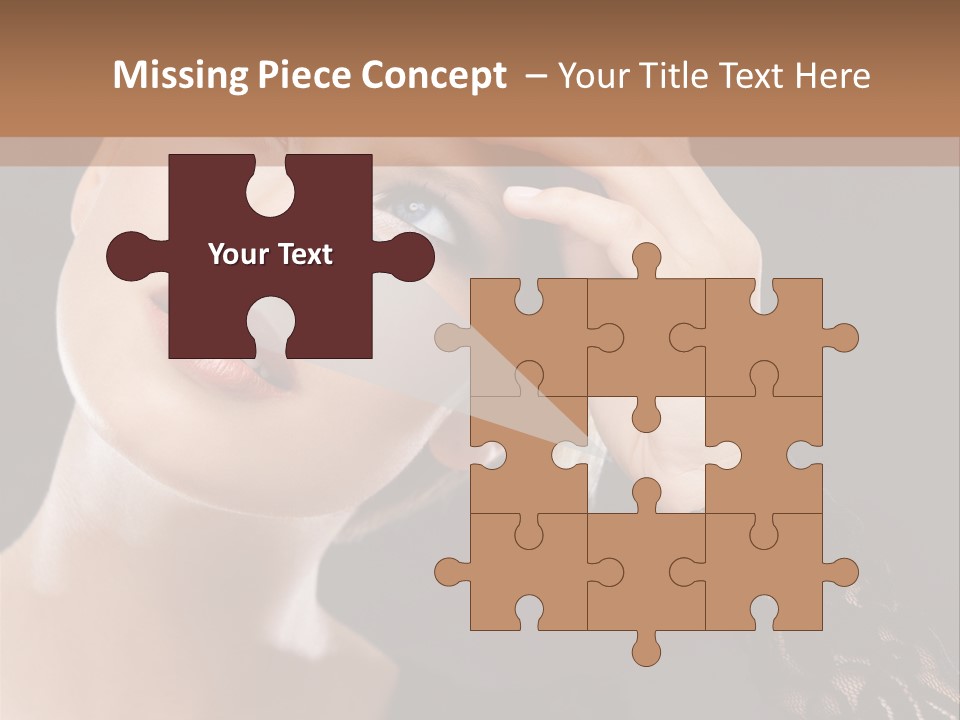 A Woman In A Black Dress Is Holding Her Head PowerPoint Template