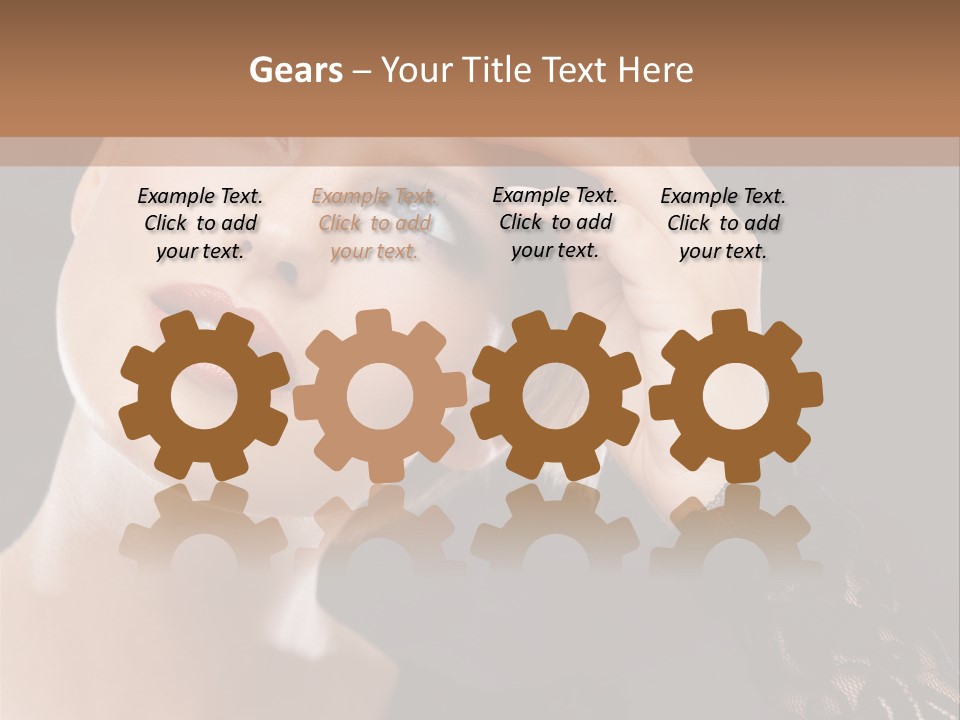 A Woman In A Black Dress Is Holding Her Head PowerPoint Template