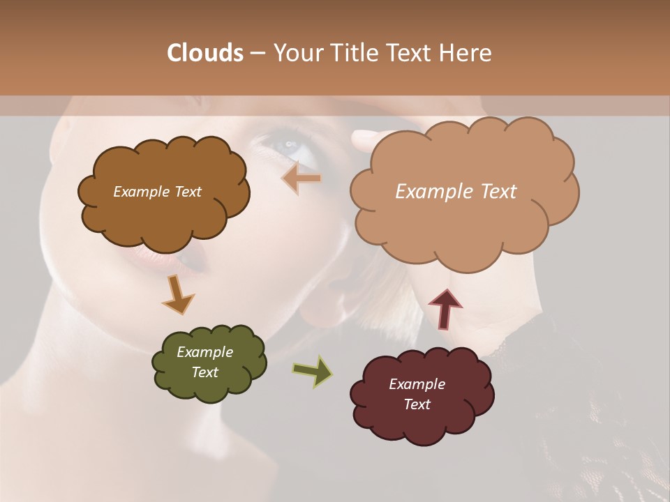 A Woman In A Black Dress Is Holding Her Head PowerPoint Template