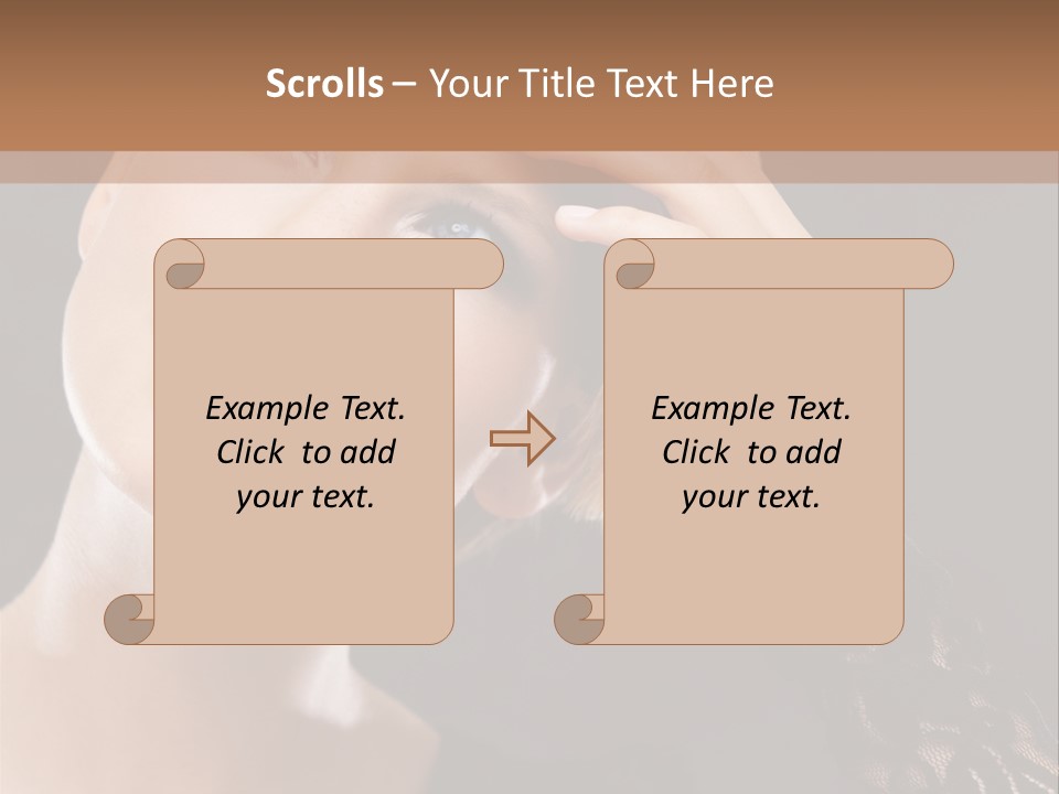 A Woman In A Black Dress Is Holding Her Head PowerPoint Template