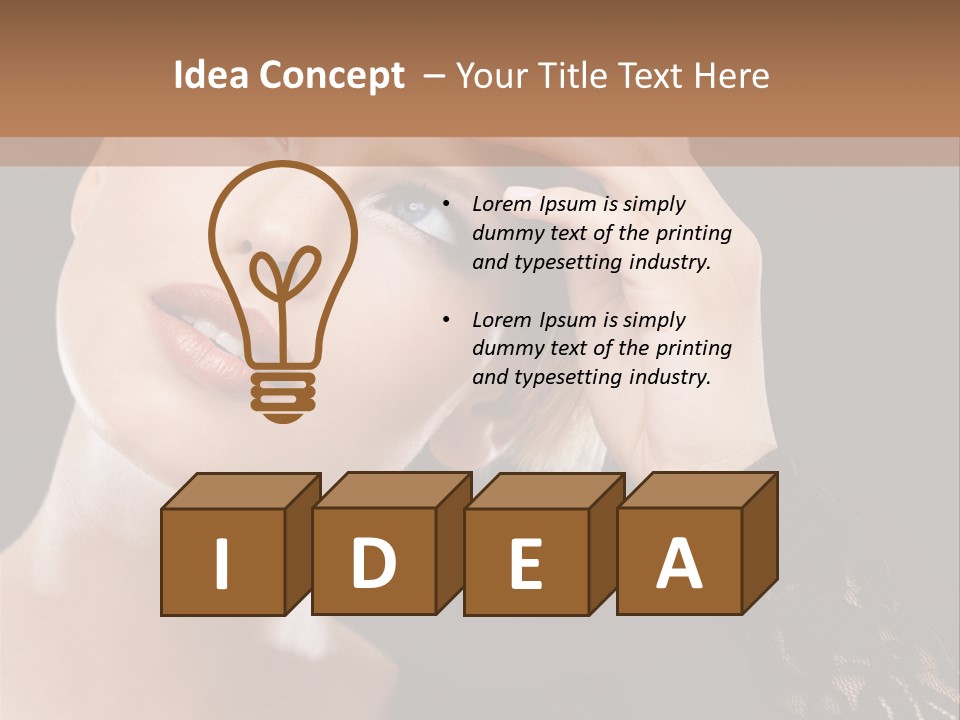 A Woman In A Black Dress Is Holding Her Head PowerPoint Template