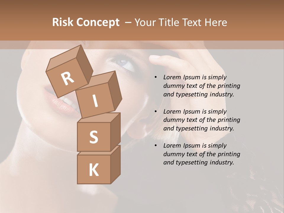 A Woman In A Black Dress Is Holding Her Head PowerPoint Template