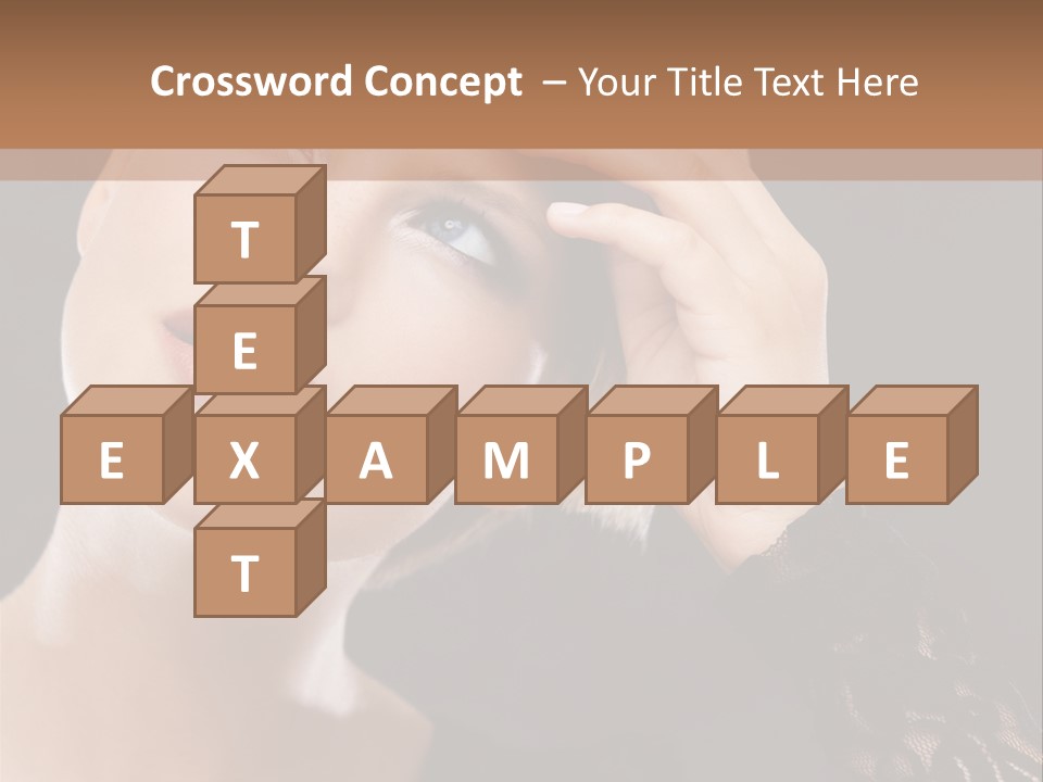 A Woman In A Black Dress Is Holding Her Head PowerPoint Template