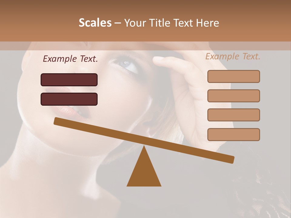 A Woman In A Black Dress Is Holding Her Head PowerPoint Template