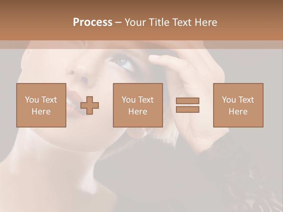 A Woman In A Black Dress Is Holding Her Head PowerPoint Template