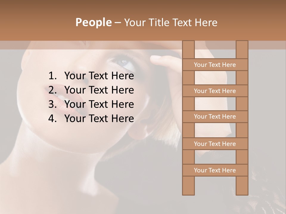 A Woman In A Black Dress Is Holding Her Head PowerPoint Template