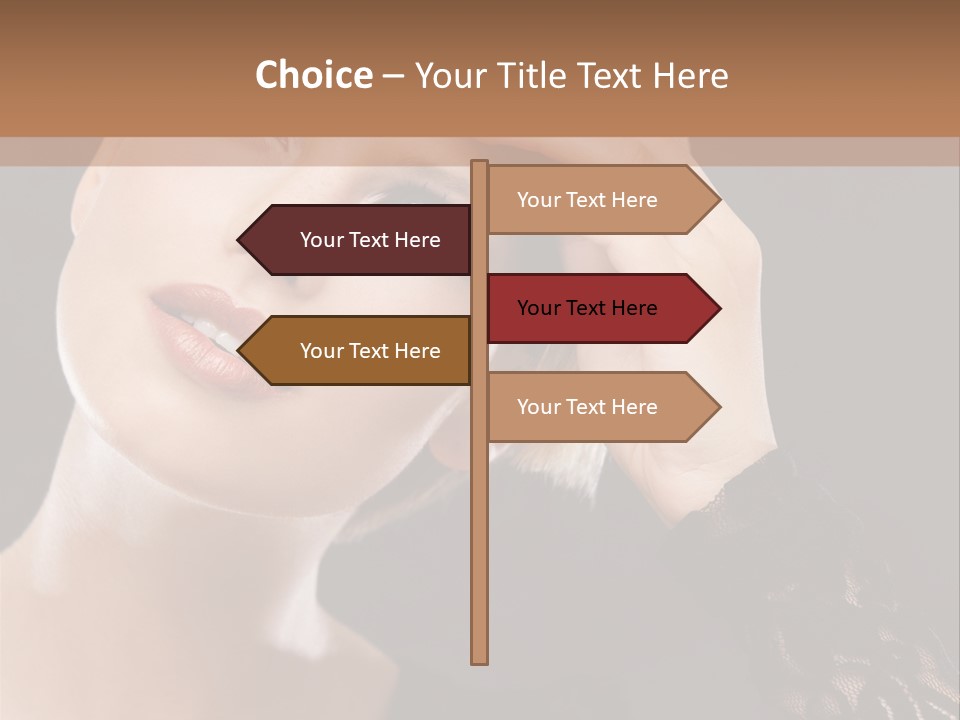 A Woman In A Black Dress Is Holding Her Head PowerPoint Template