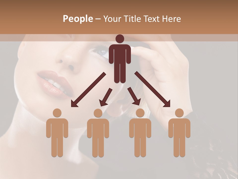 A Woman In A Black Dress Is Holding Her Head PowerPoint Template