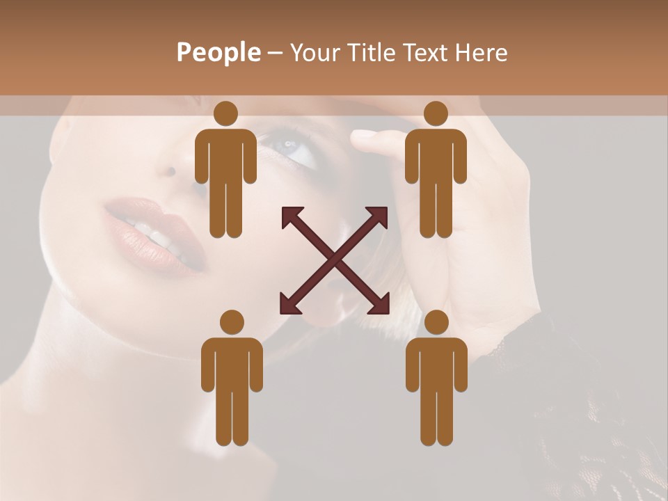 A Woman In A Black Dress Is Holding Her Head PowerPoint Template