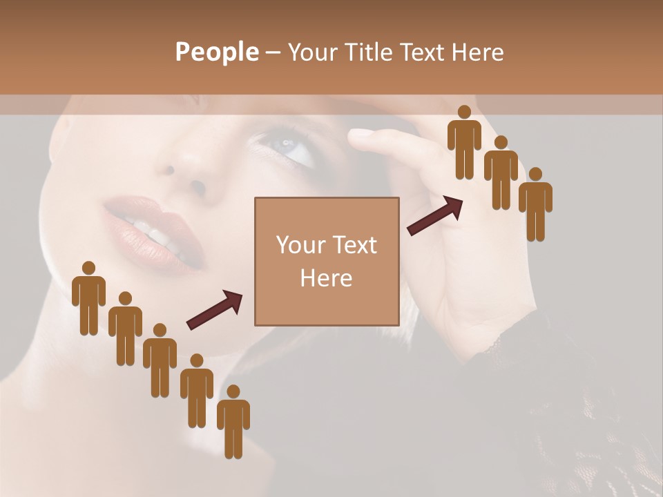 A Woman In A Black Dress Is Holding Her Head PowerPoint Template