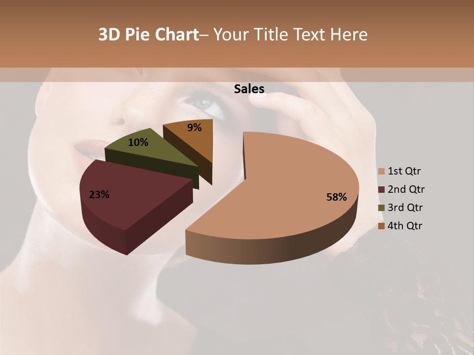 A Woman In A Black Dress Is Holding Her Head PowerPoint Template