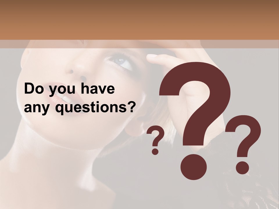 A Woman In A Black Dress Is Holding Her Head PowerPoint Template