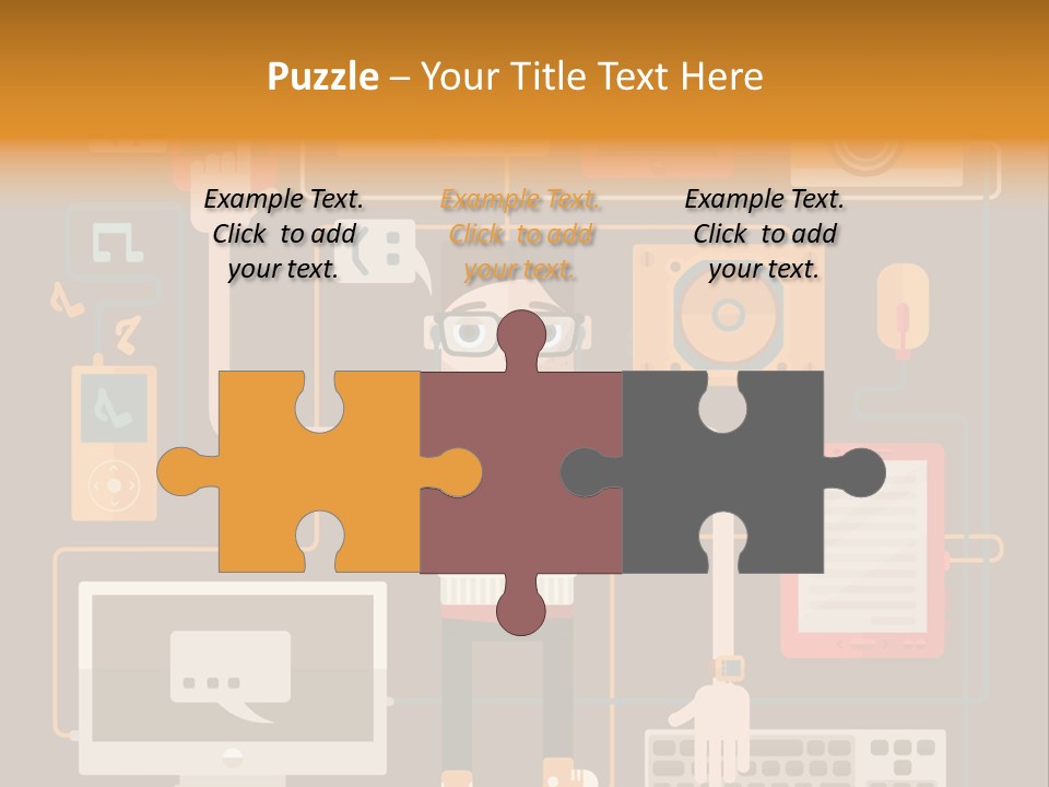 A Man With Glasses Is Standing In Front Of A Computer PowerPoint Template