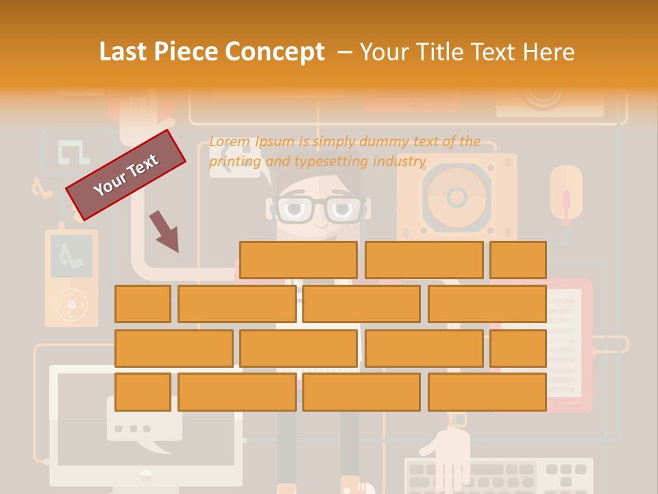 A Man With Glasses Is Standing In Front Of A Computer PowerPoint Template