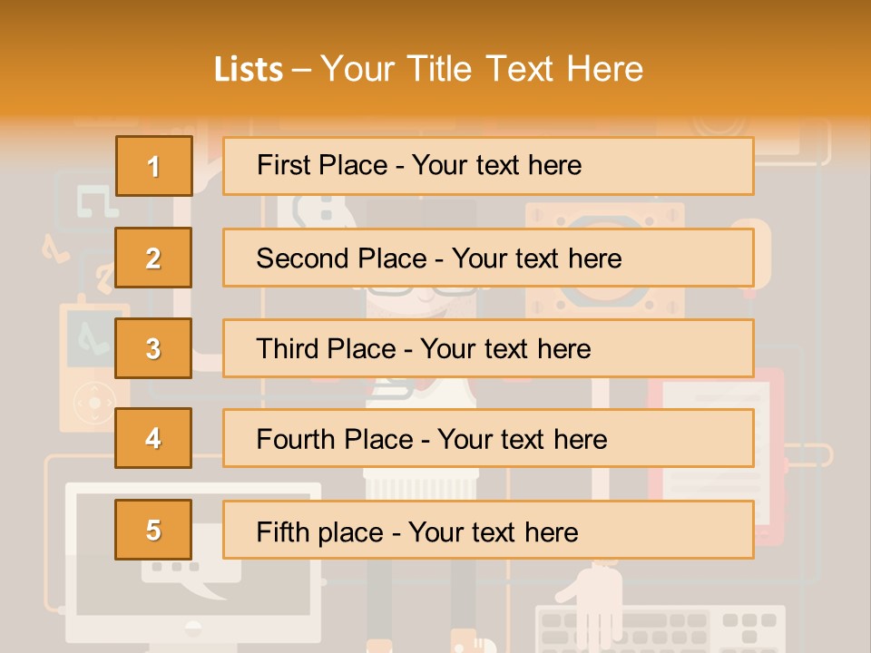 A Man With Glasses Is Standing In Front Of A Computer PowerPoint Template