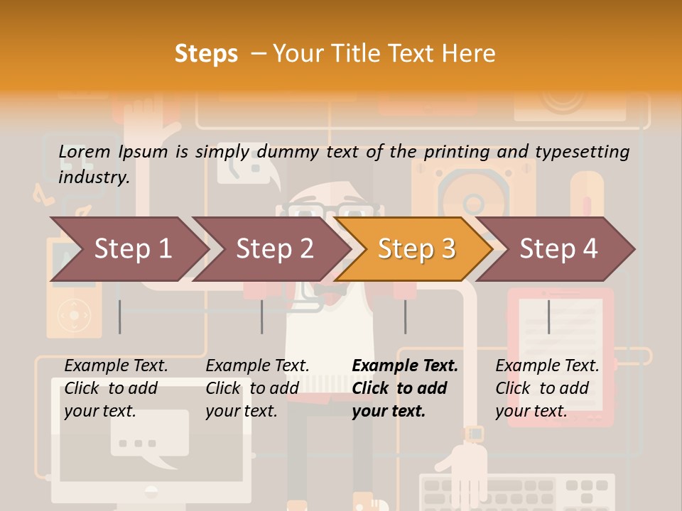 A Man With Glasses Is Standing In Front Of A Computer PowerPoint Template